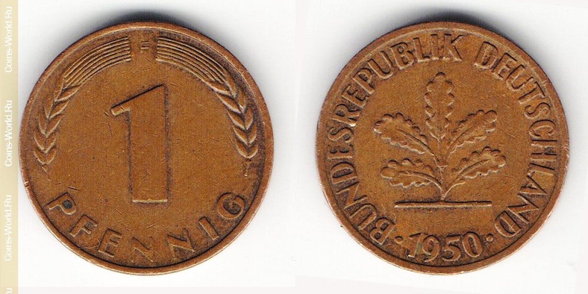 1 pfennig 1950 F Germany