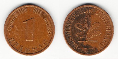 1 pfennig 1978, J