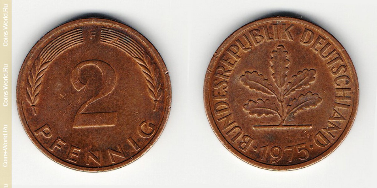 2 pfennig 1975 F Germany