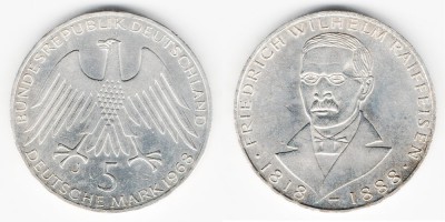 5 марок 1968 года Райффайзен