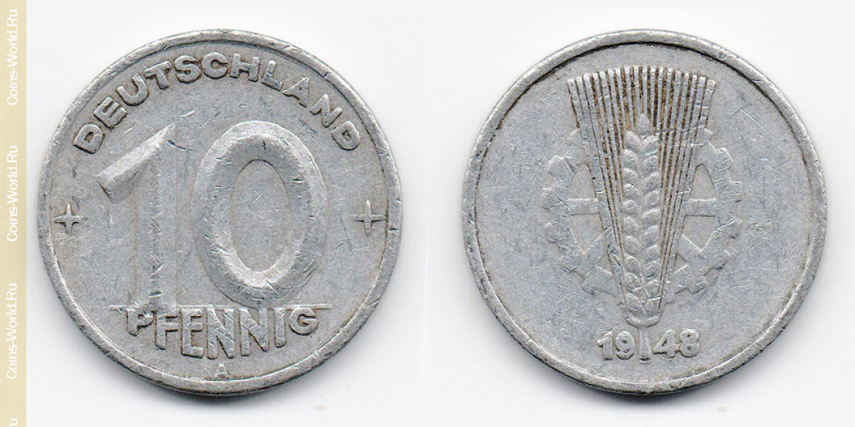 10 pfennig 1948, Alemanha