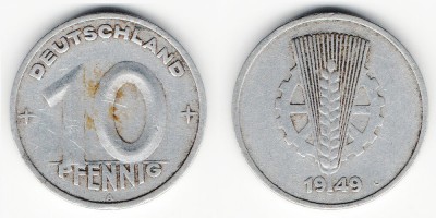10 пфеннигов 1949 года А