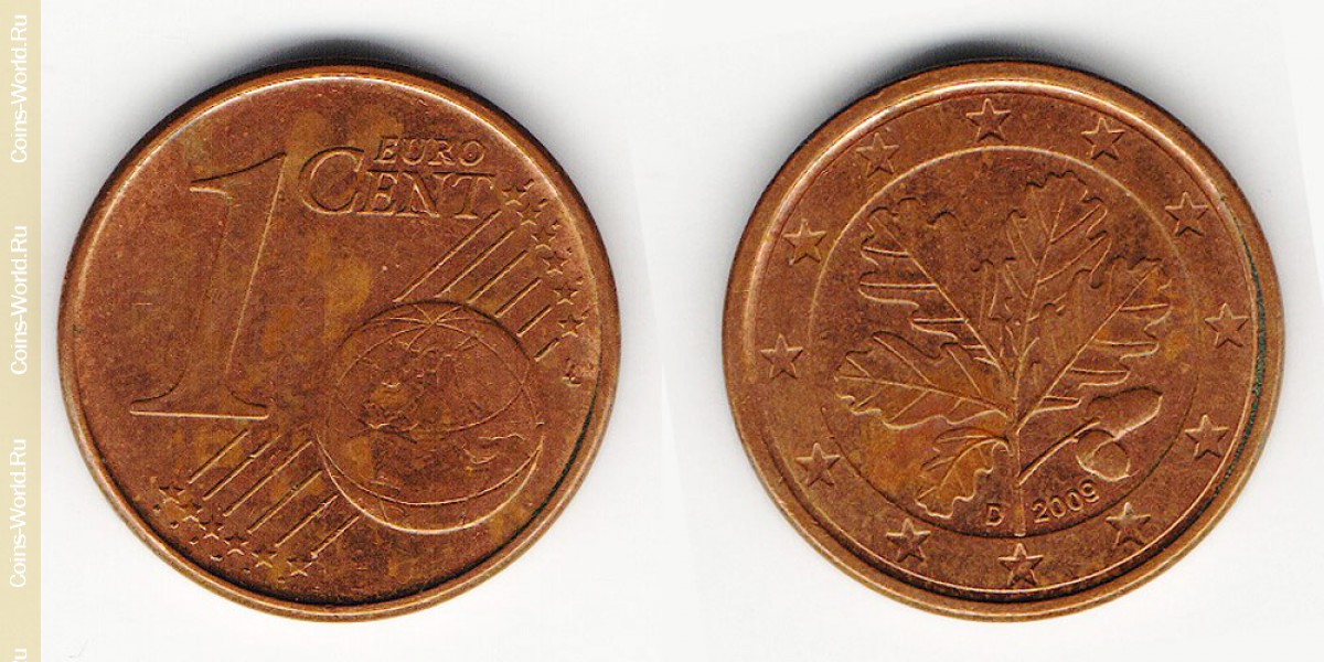 1 евроцент 2009 года Германия