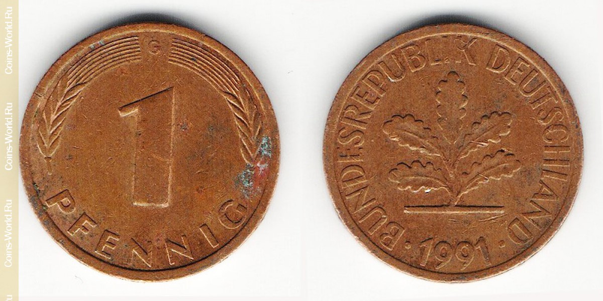1 pfennig 1991 G Alemanha