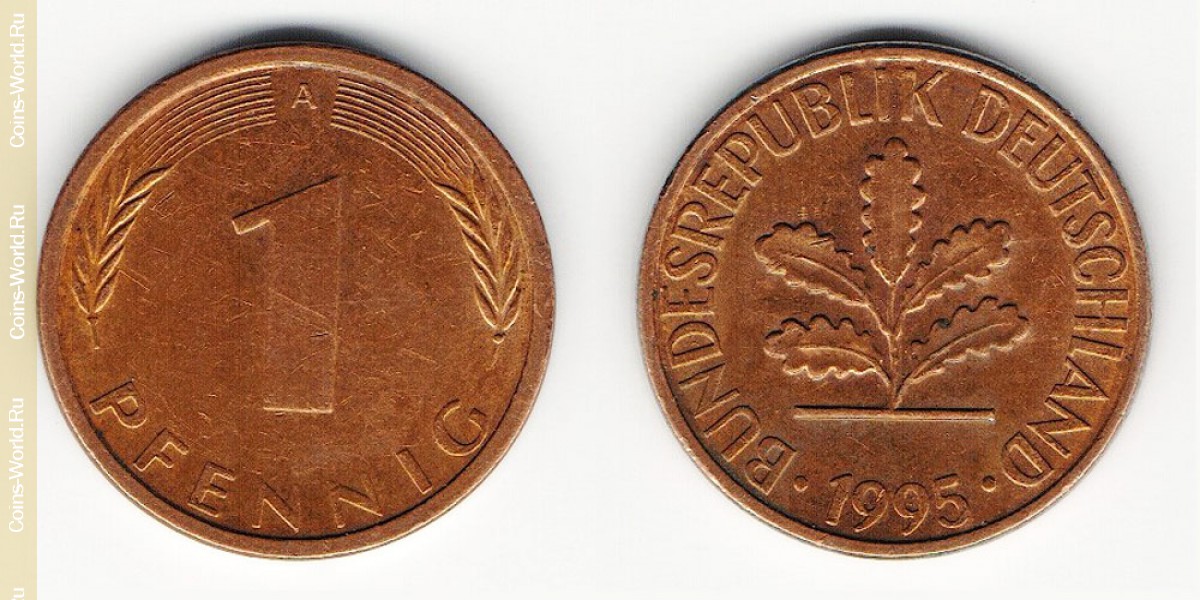 1 pfennig 1995 And Germany