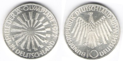 10 марок 1972 год  G