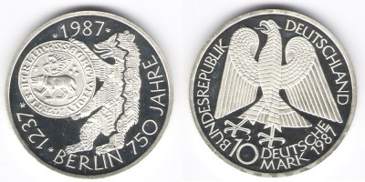 10 марок 1987 год