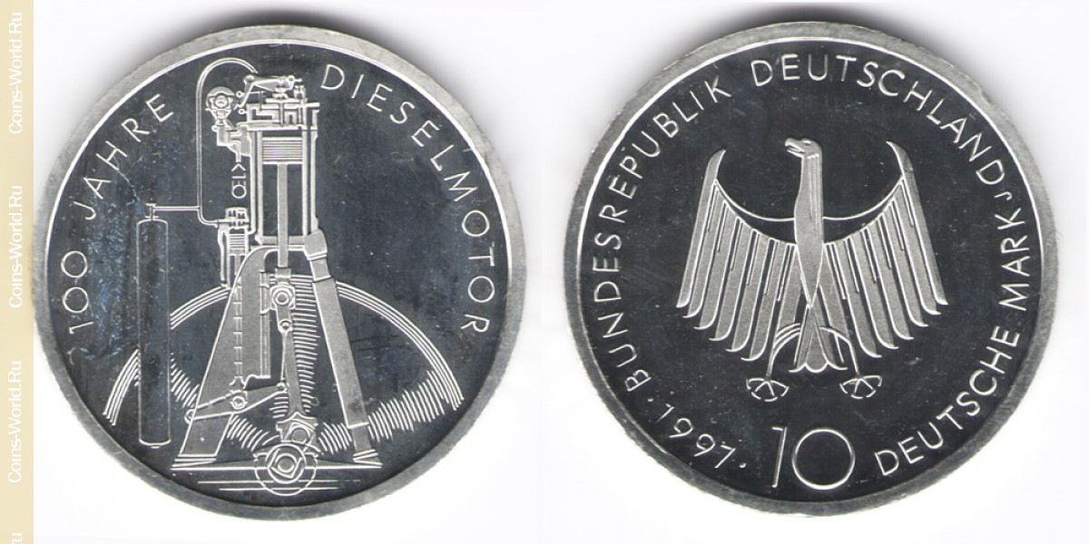 10 марок 1997 год J Германия