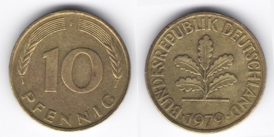 10 pfennig 1979 F