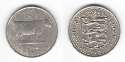 10 pence novos 1968
