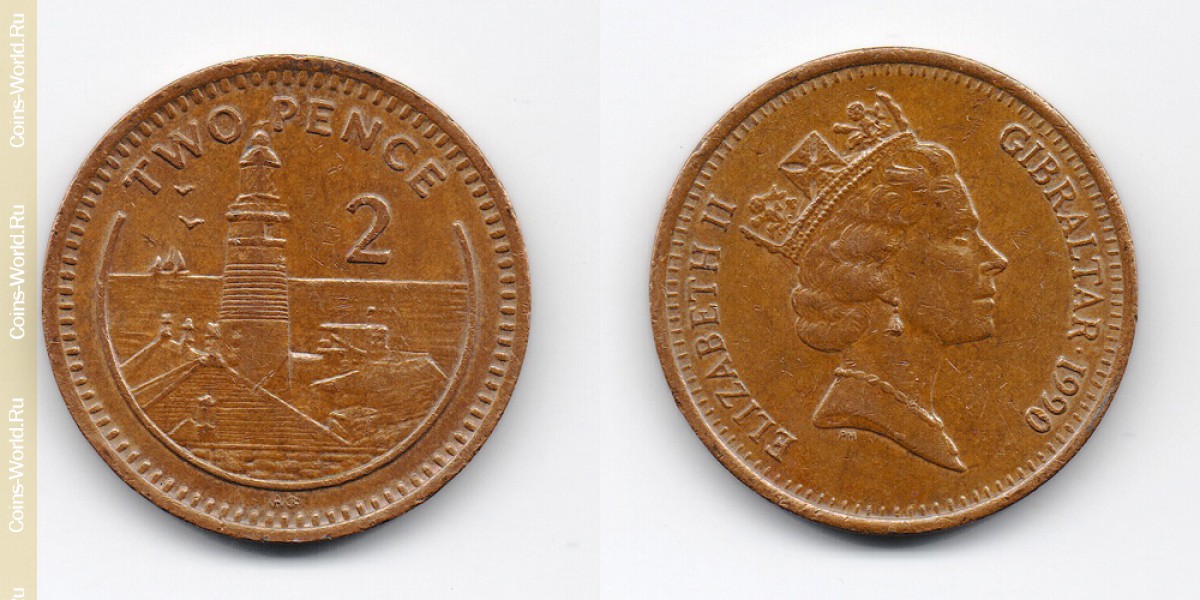 2 pence 1990 AB Gibraltar
