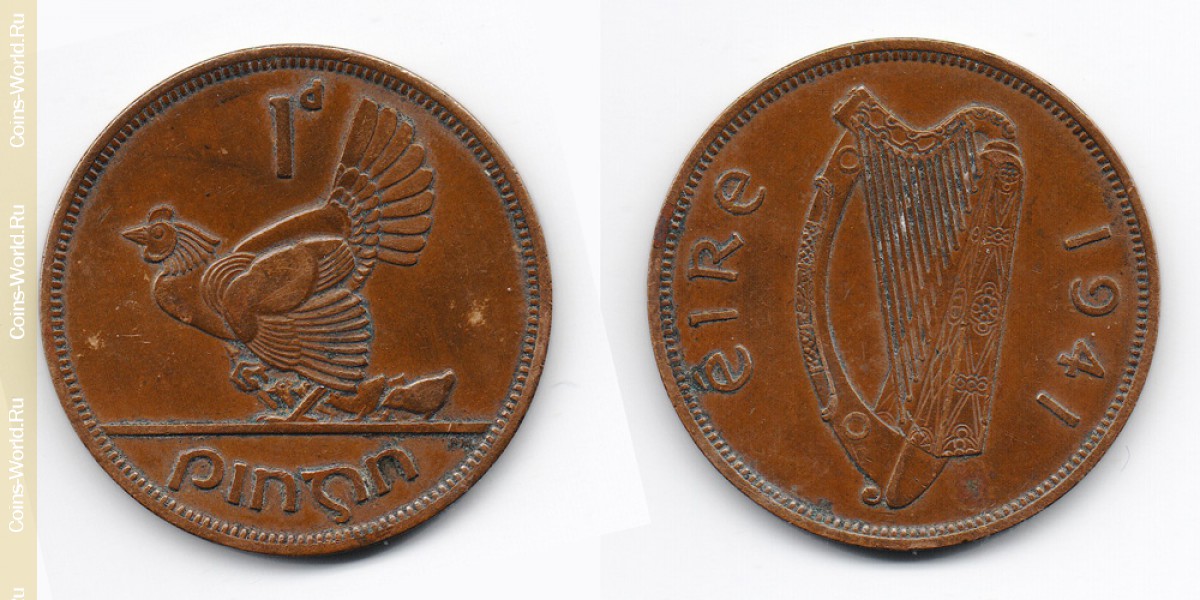 1 пенни 1941 года Ирландия