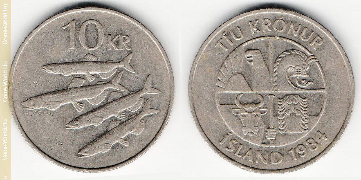 10 coroas 1984 Islândia