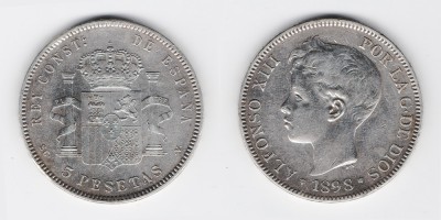 5 pesetas 1898