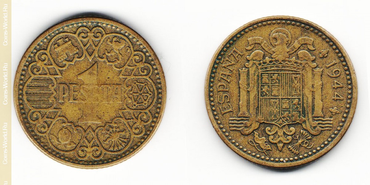 1 peseta 1944, Espanha