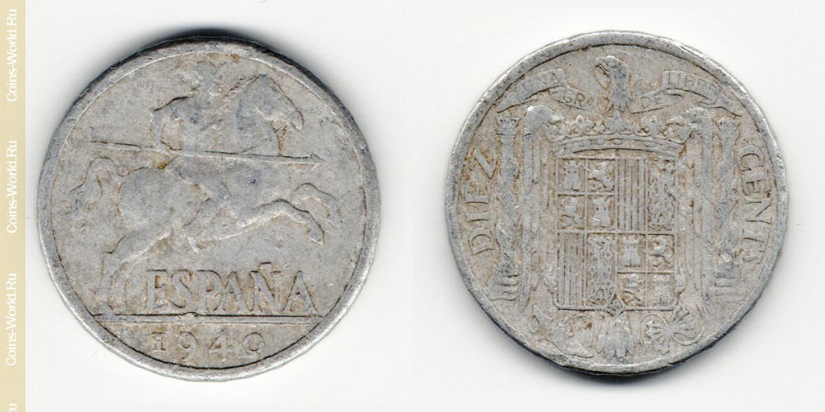10 céntimos 1940, España