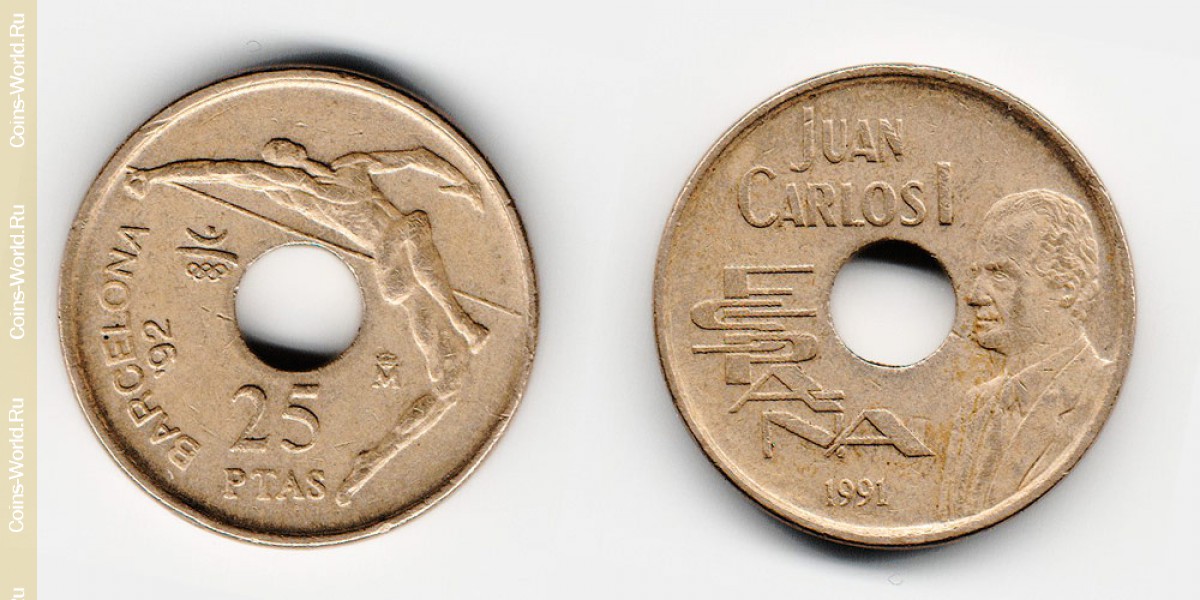 25 pesetas 1991, Espanha