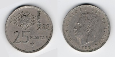 25 pesetas 1980