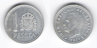 1 peseta 1986