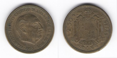2½ pesetas 1953