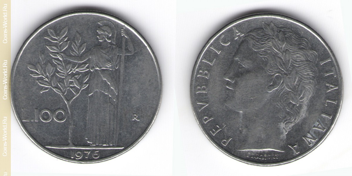 100 liras  1976 Italia