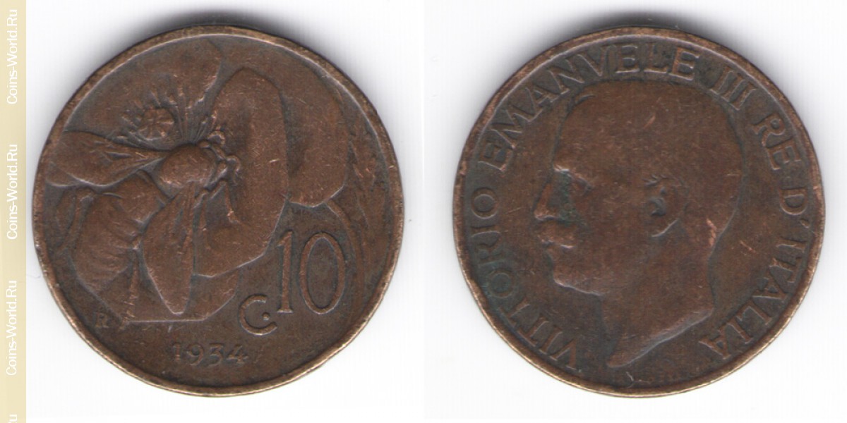 10 centesimi 1934 Europe