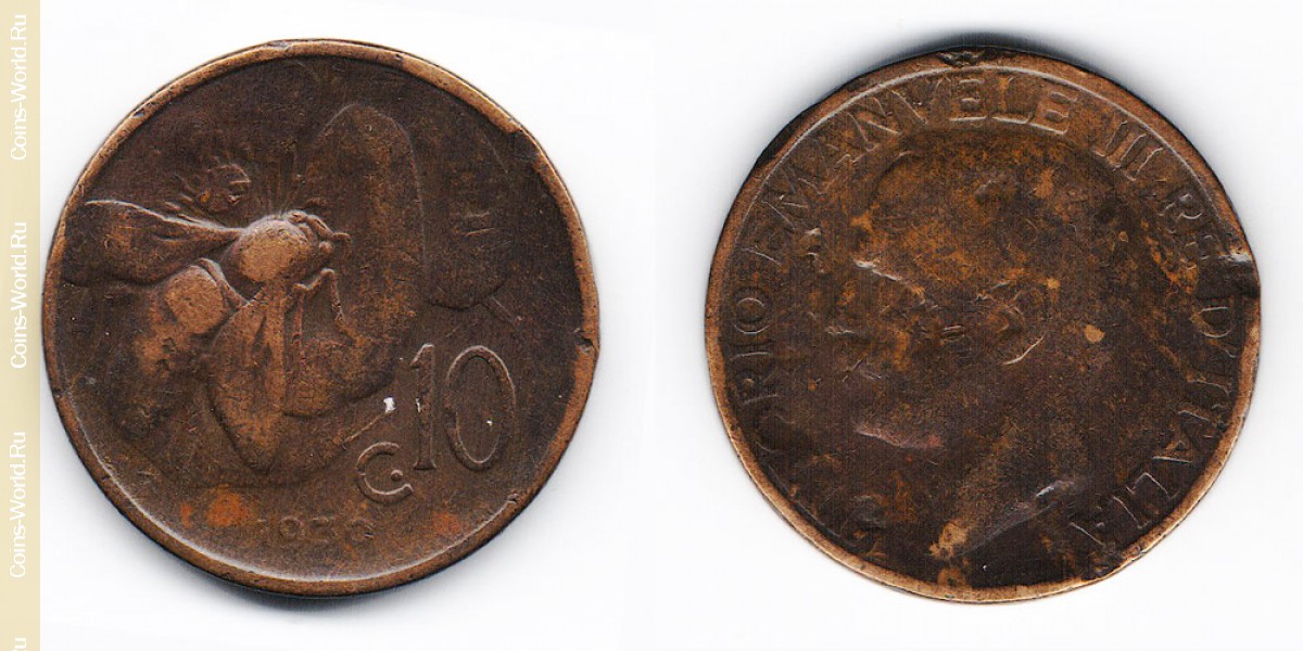 10 centésimos 1930, Italia