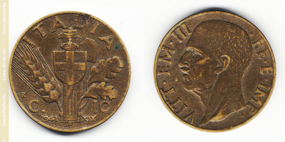 10 centésimos 1941, Italia