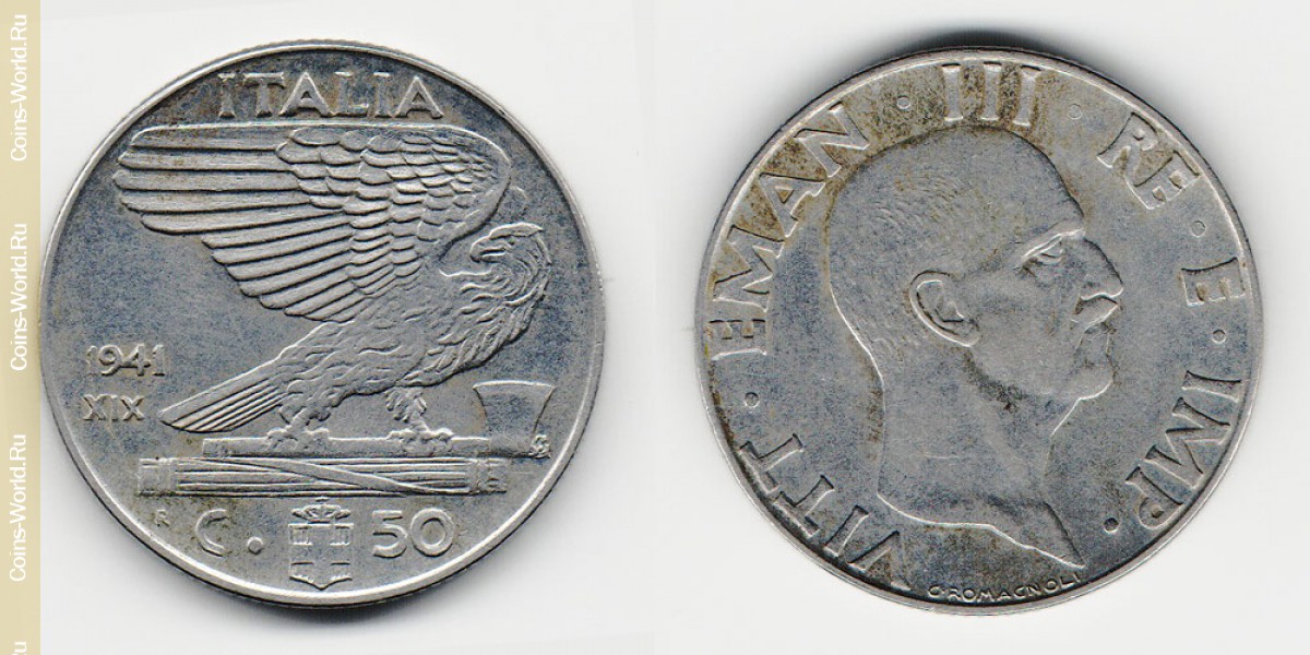 50 centésimos 1941, Italia