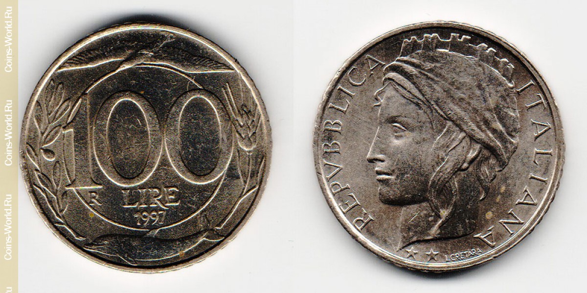 100 лир 1997 года Италия