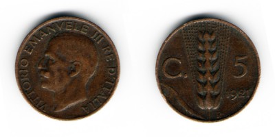 5 centesimi 1921