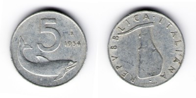 5 lire 1954