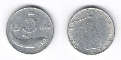 5 lire 1955