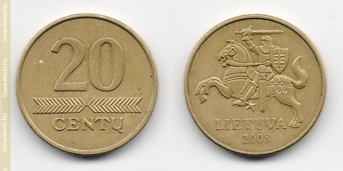 20 centas 2008, Lituania