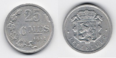 25 céntimos 1954