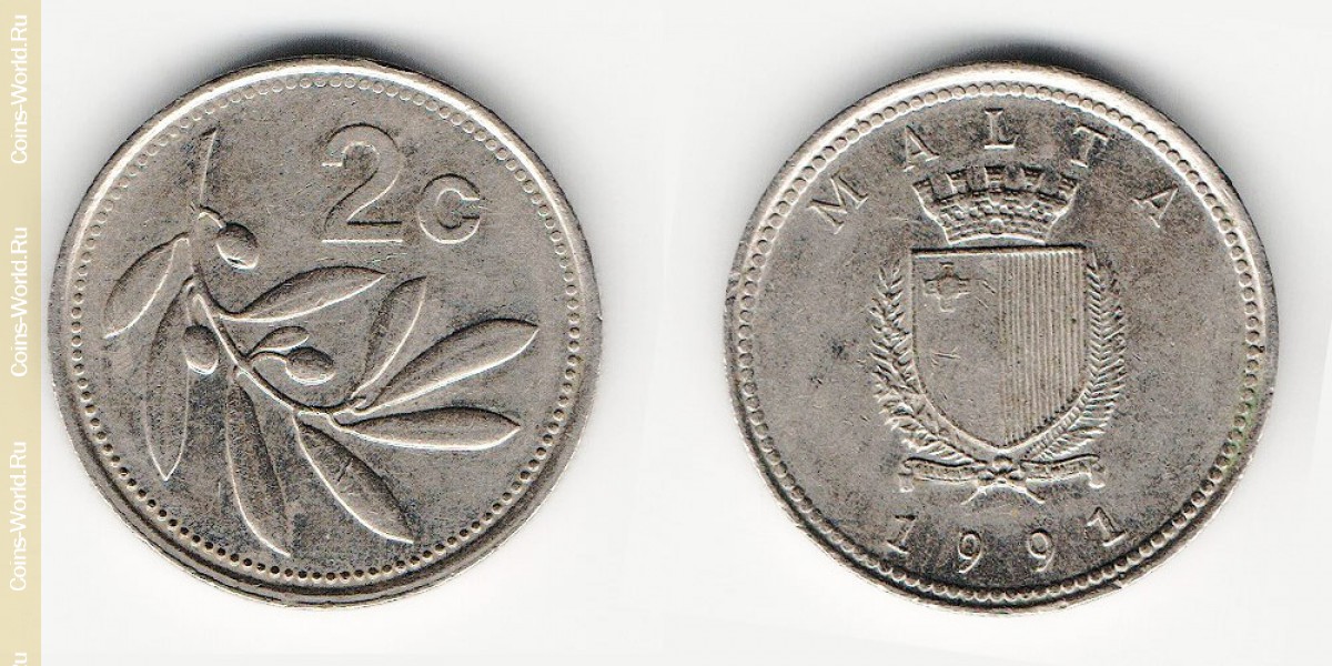 2 cents 1991 Malta