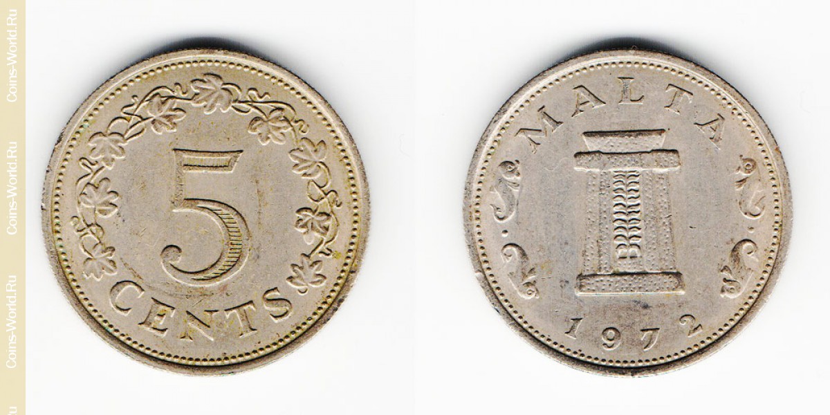 5 центов 1972 года Мальта
