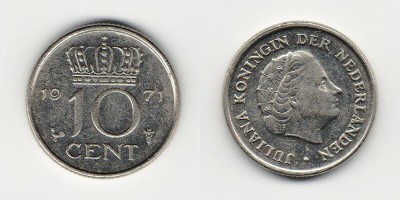 10 центов 1971 года 