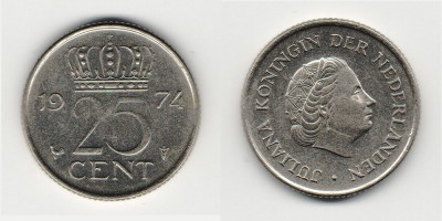 25 центов 1974 года
