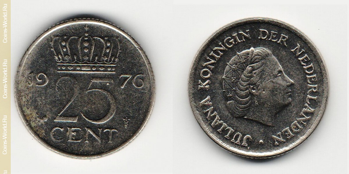 25 центов 1976 года  Нидерланды