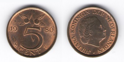 5 Cent Jahr 1980