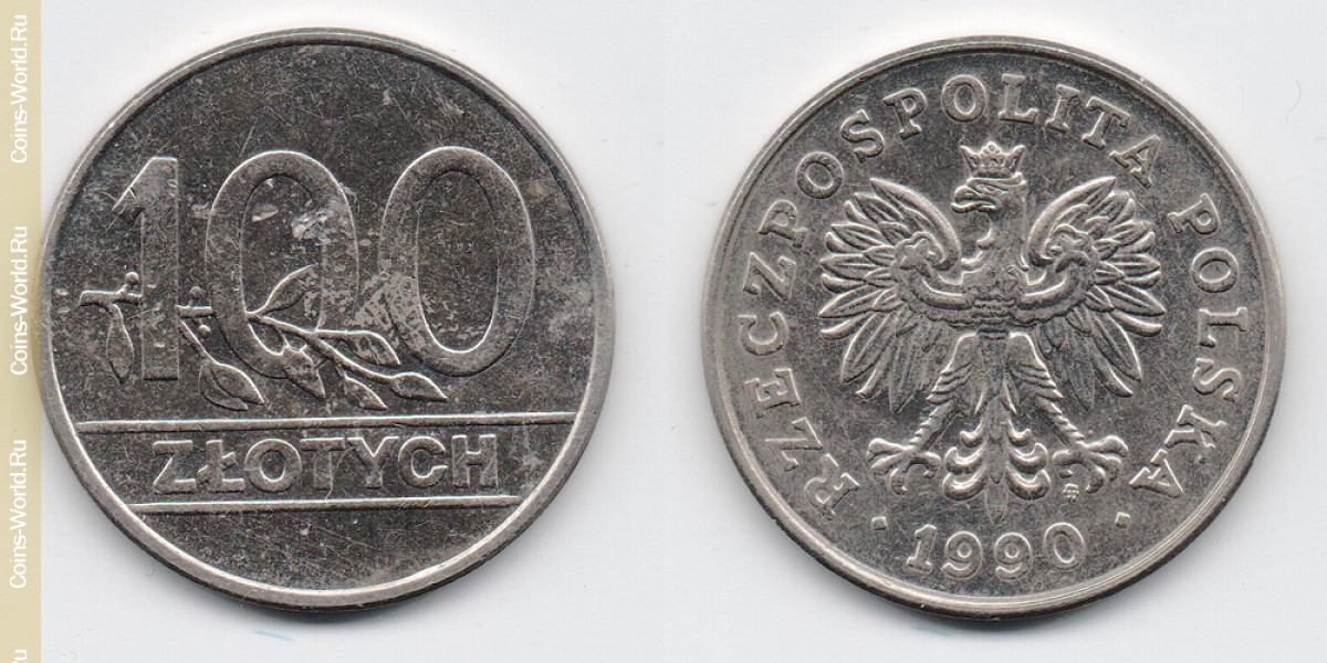 100 злотых 1990 года Польша