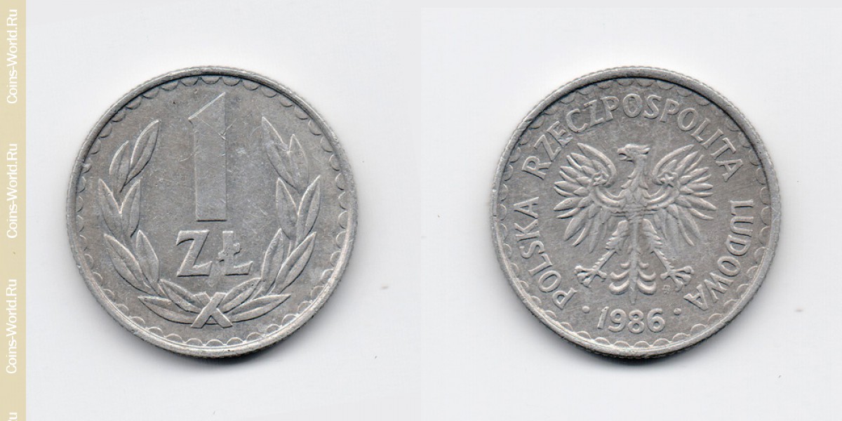 1 zloty 1986, Polonia