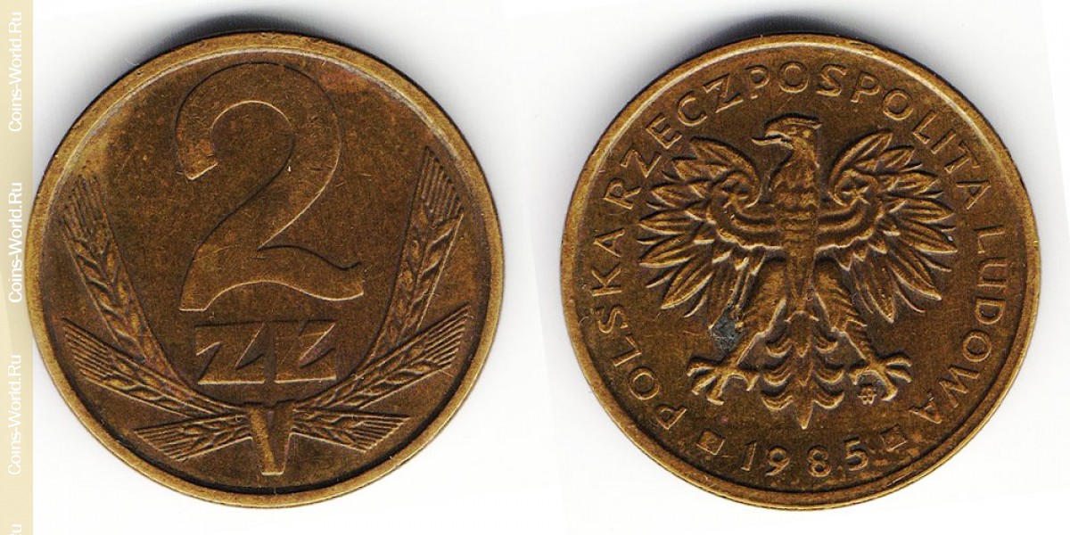 2 zlotych 1985, Polonia