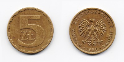 5 zlotych 1986
