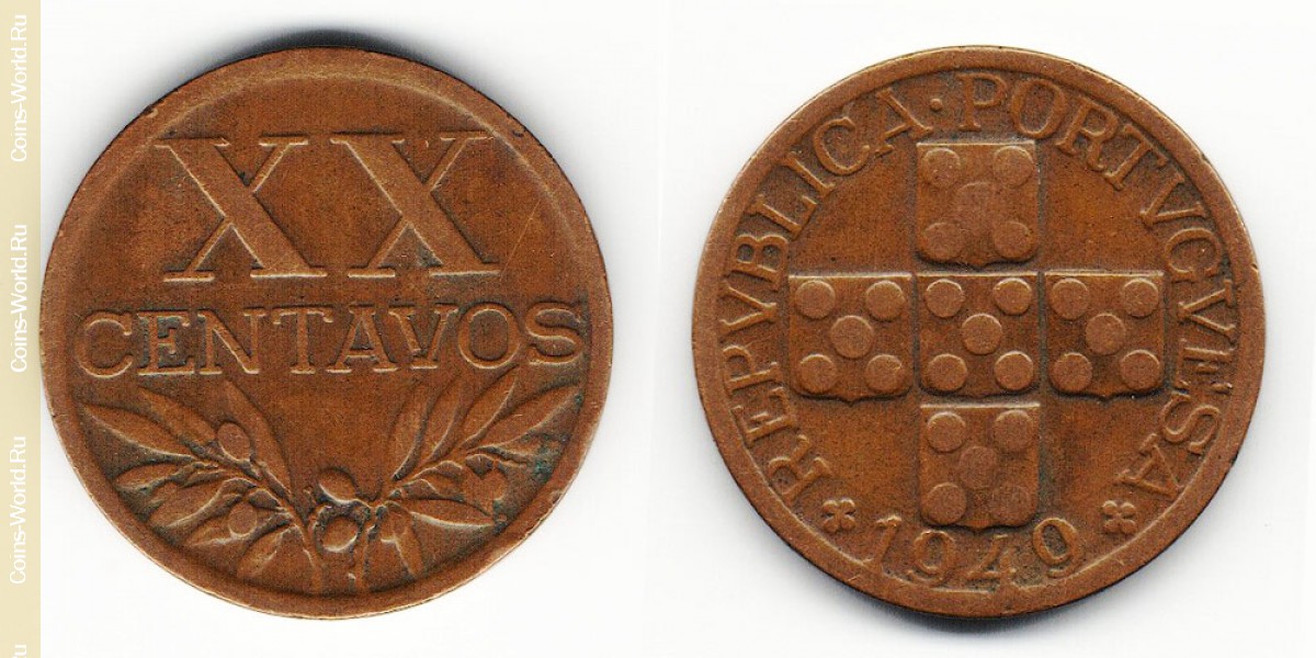 20 centavos 1949, Portugal
