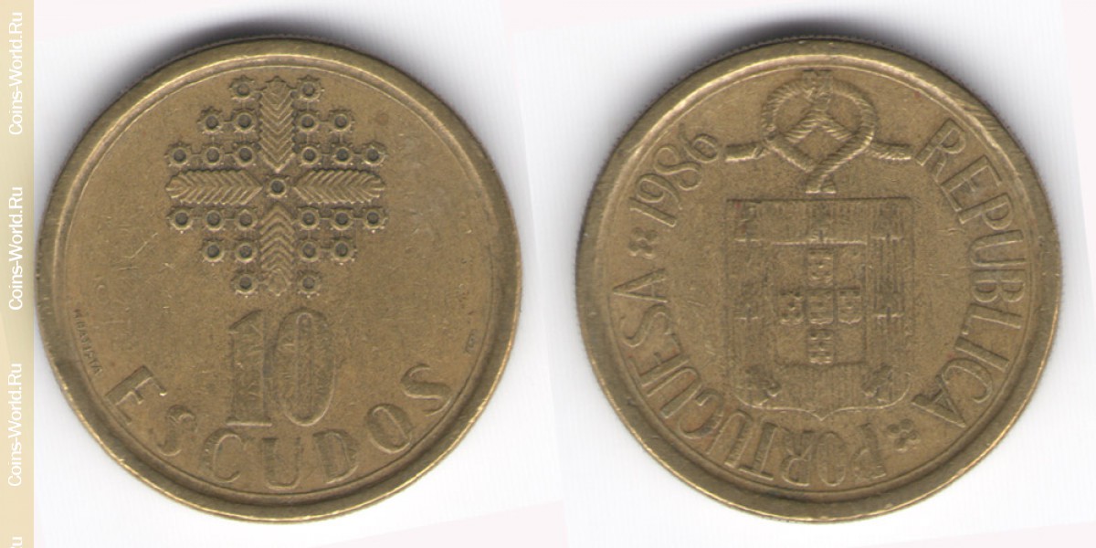 10 escudos 1986, Portugal