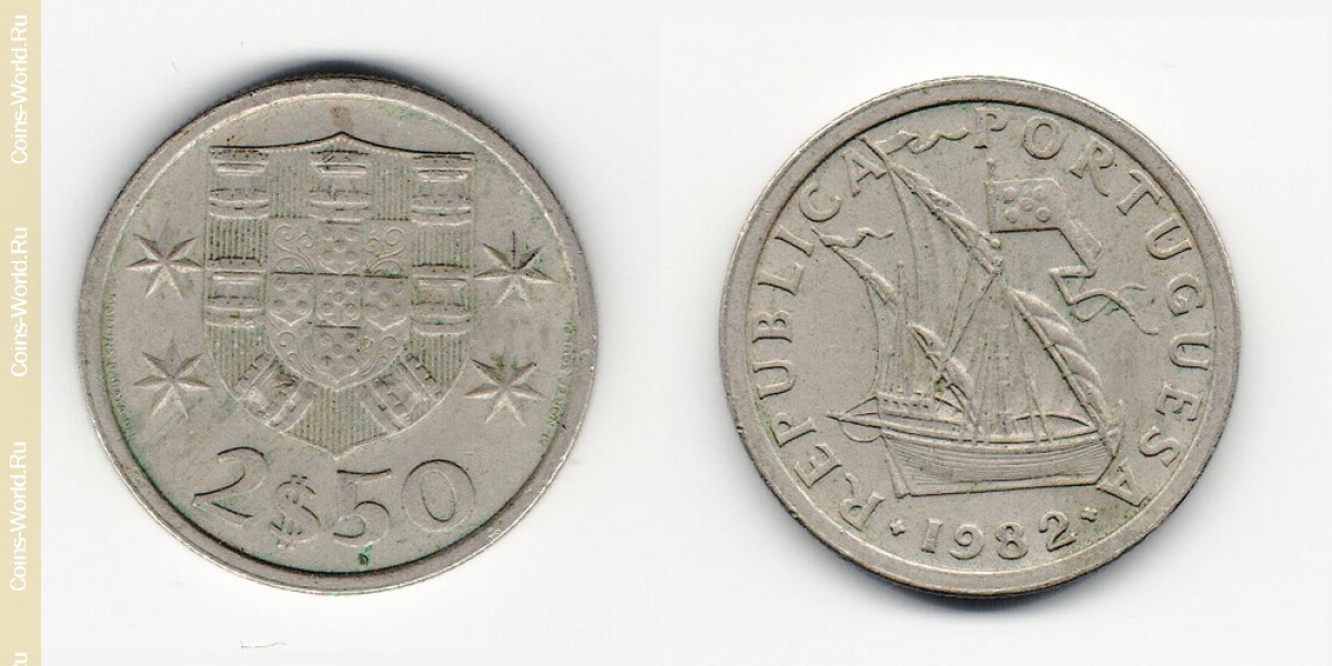 2.5 escudoss 1982, Portugal