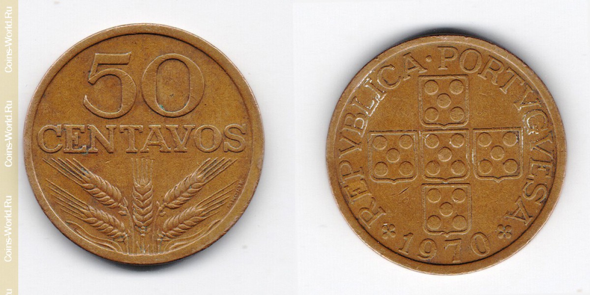50 сентаво 1970 года Португалия