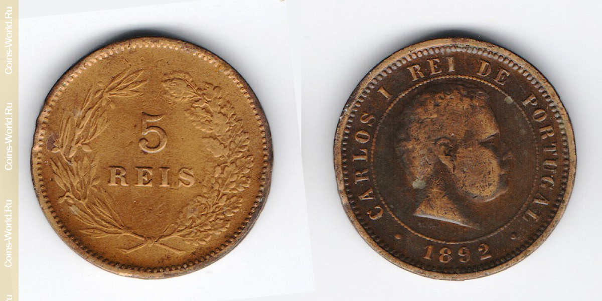 5 réis 1892, Portugal